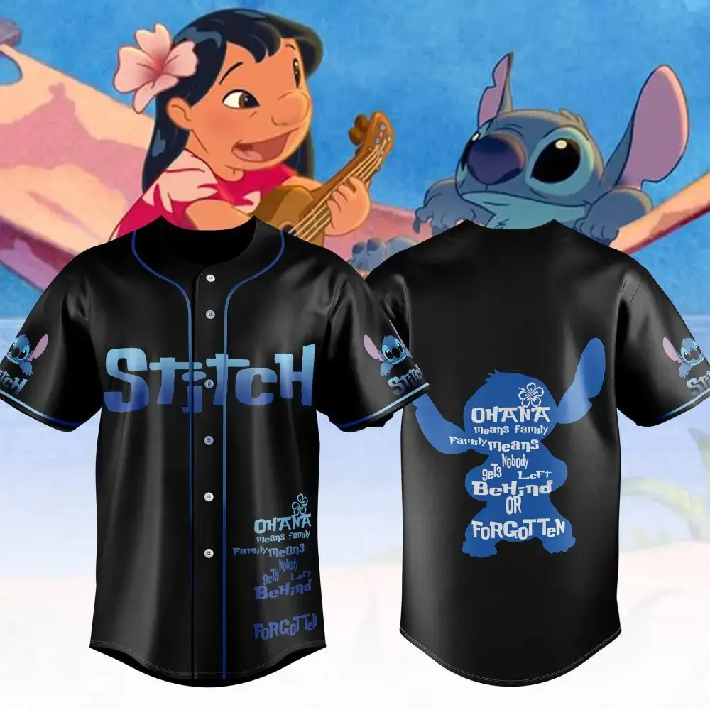 Stitch Baseball Jersey - Ohana Means Family Design - Perfect Gift For Fans! Image