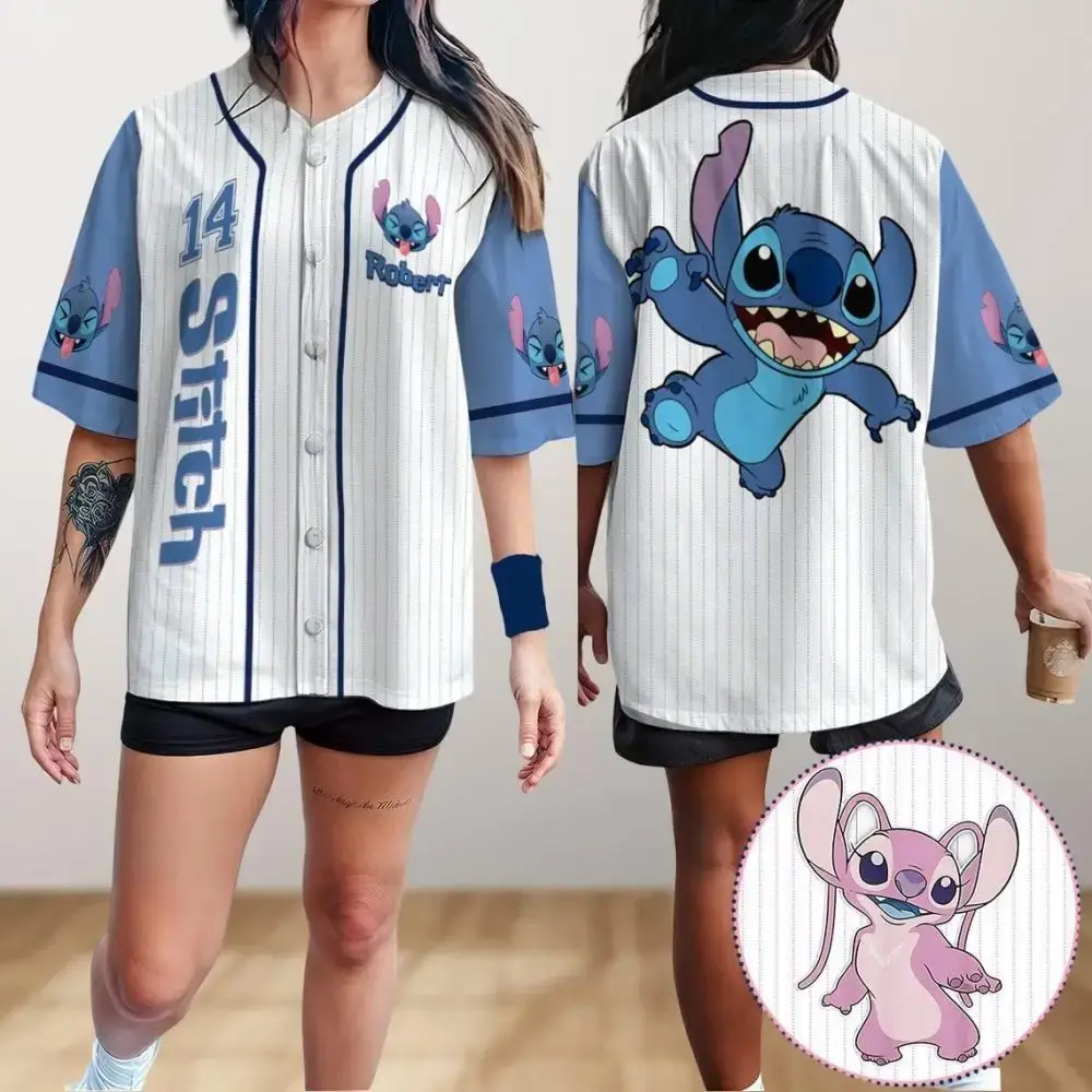 Stitch Baseball Jersey Shirt - Cute Cartoon Design For Fans - Unisex Casual Wear Image