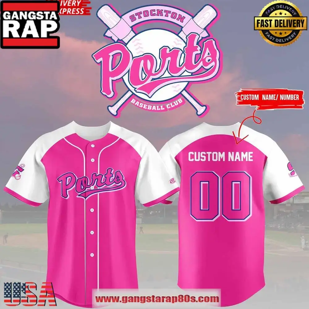 Stockton Ports x Pink Night 2025 Baseball Jersey Shirt Image