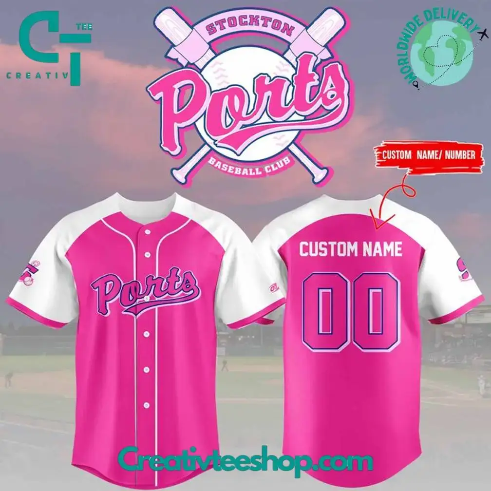 Stockton Ports X Pink Night 2025 Personalized Baseball Jersey Image