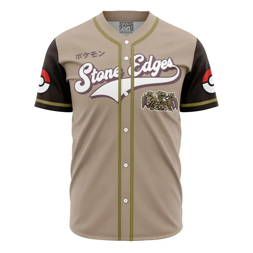 Stone Edges Rock Type Pokemon Baseball Jersey Image