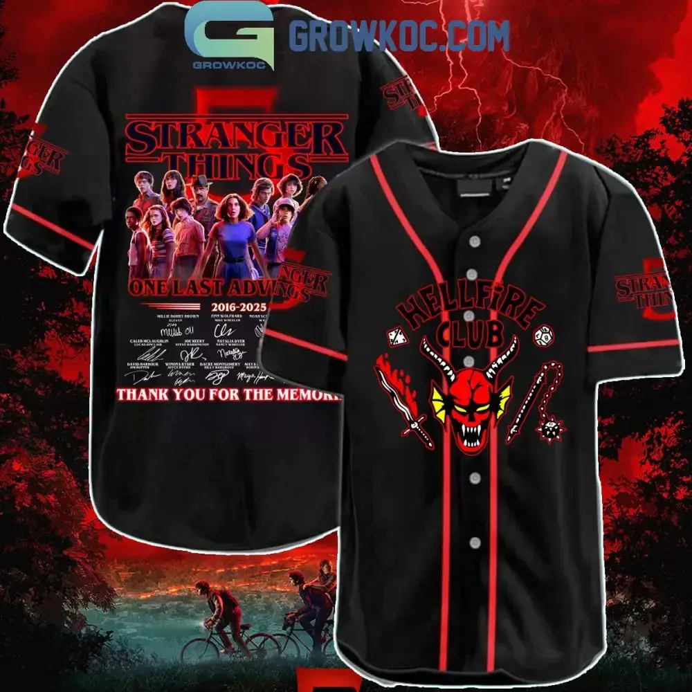 Stranger Things Hellfire Club Baseball Jersey - Limited Edition Fan Apparel 2023 Image