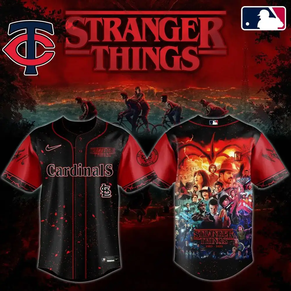 Stranger Things X Cardinals Baseball Jersey - Limited Edition Fan Gear Image