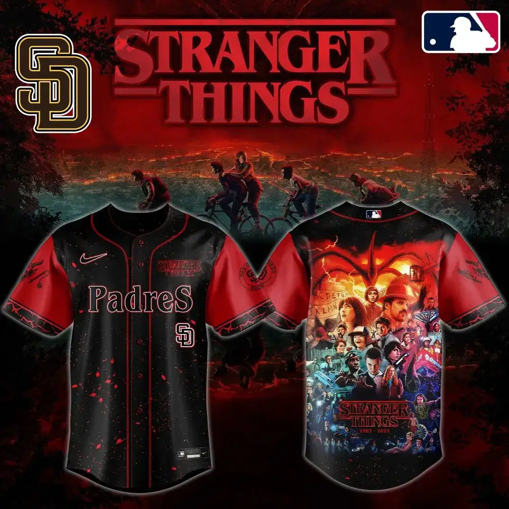 Stranger Things X Padres Mlb Jersey - Limited Edition Fan Gear Image