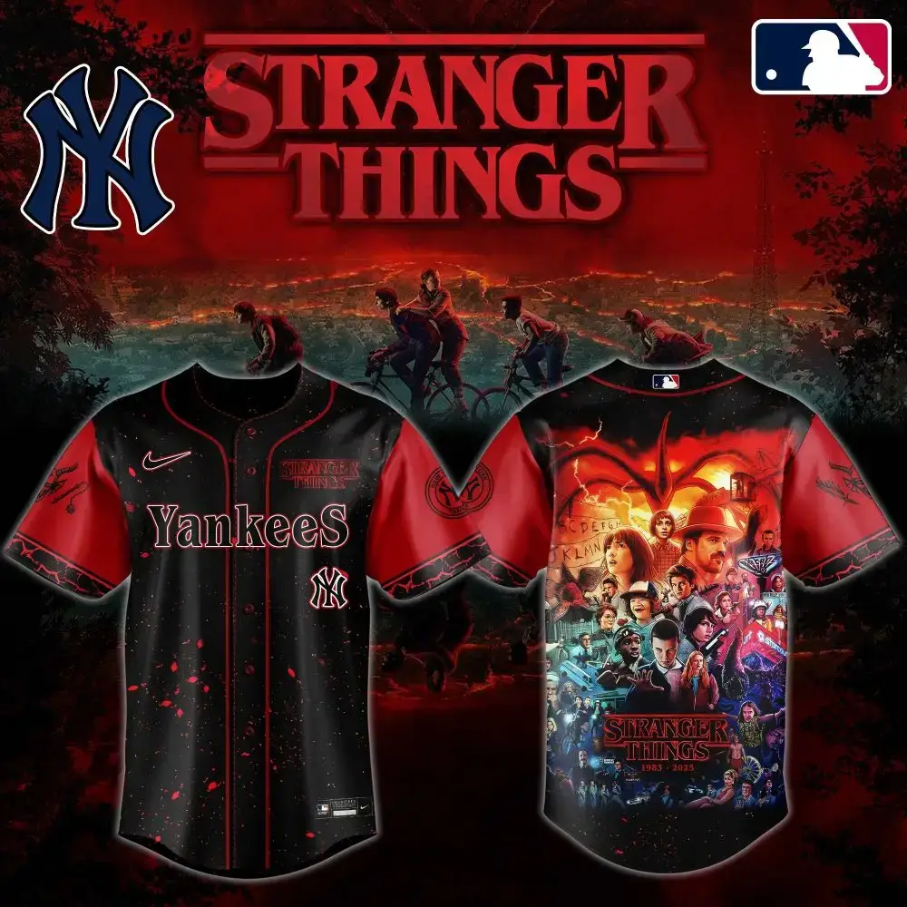 Stranger Things X Yankees Limited Edition Baseball Jersey - Ultimate Fan Gear! Image