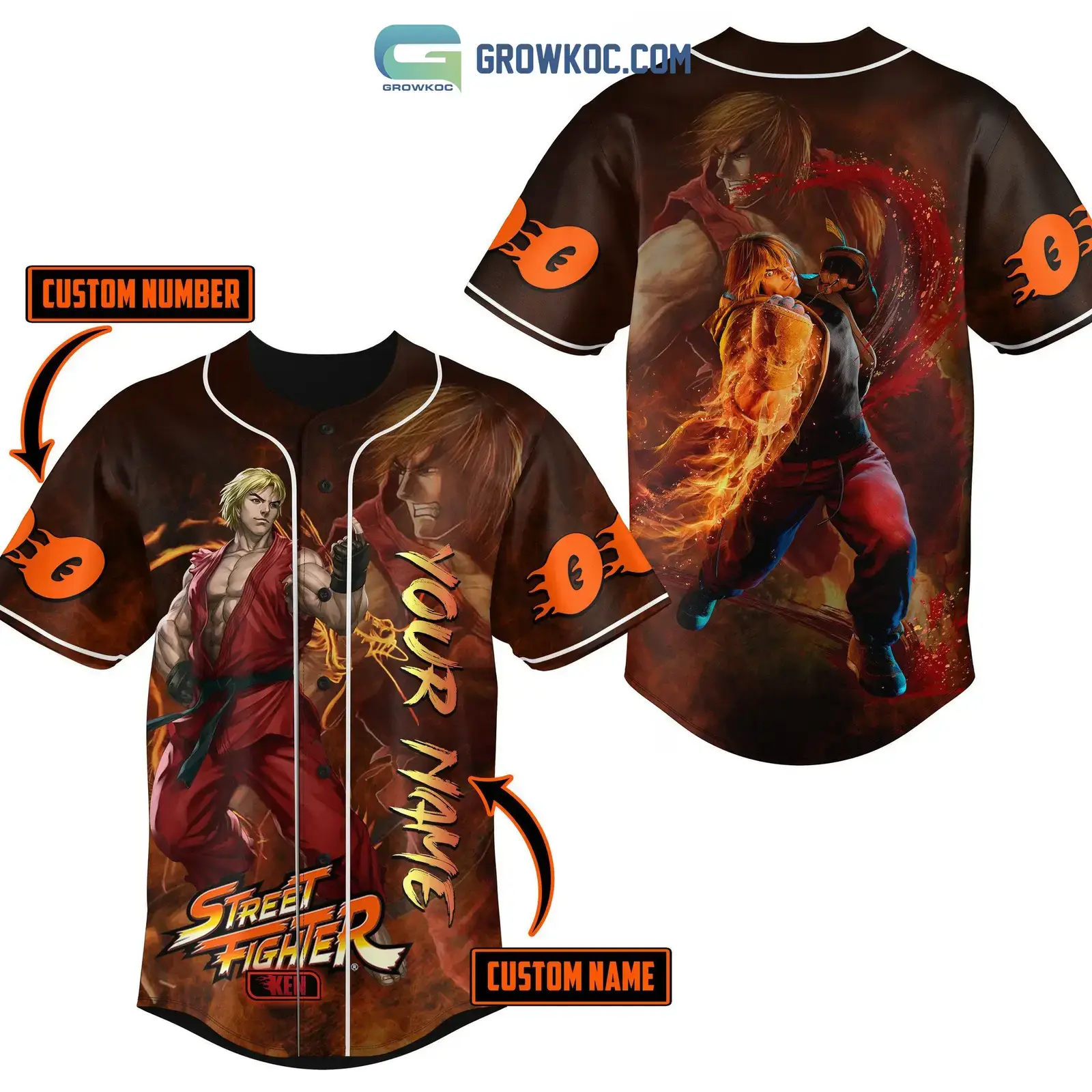 Street Fighter Capcom Personalized Baseball Jersey Image