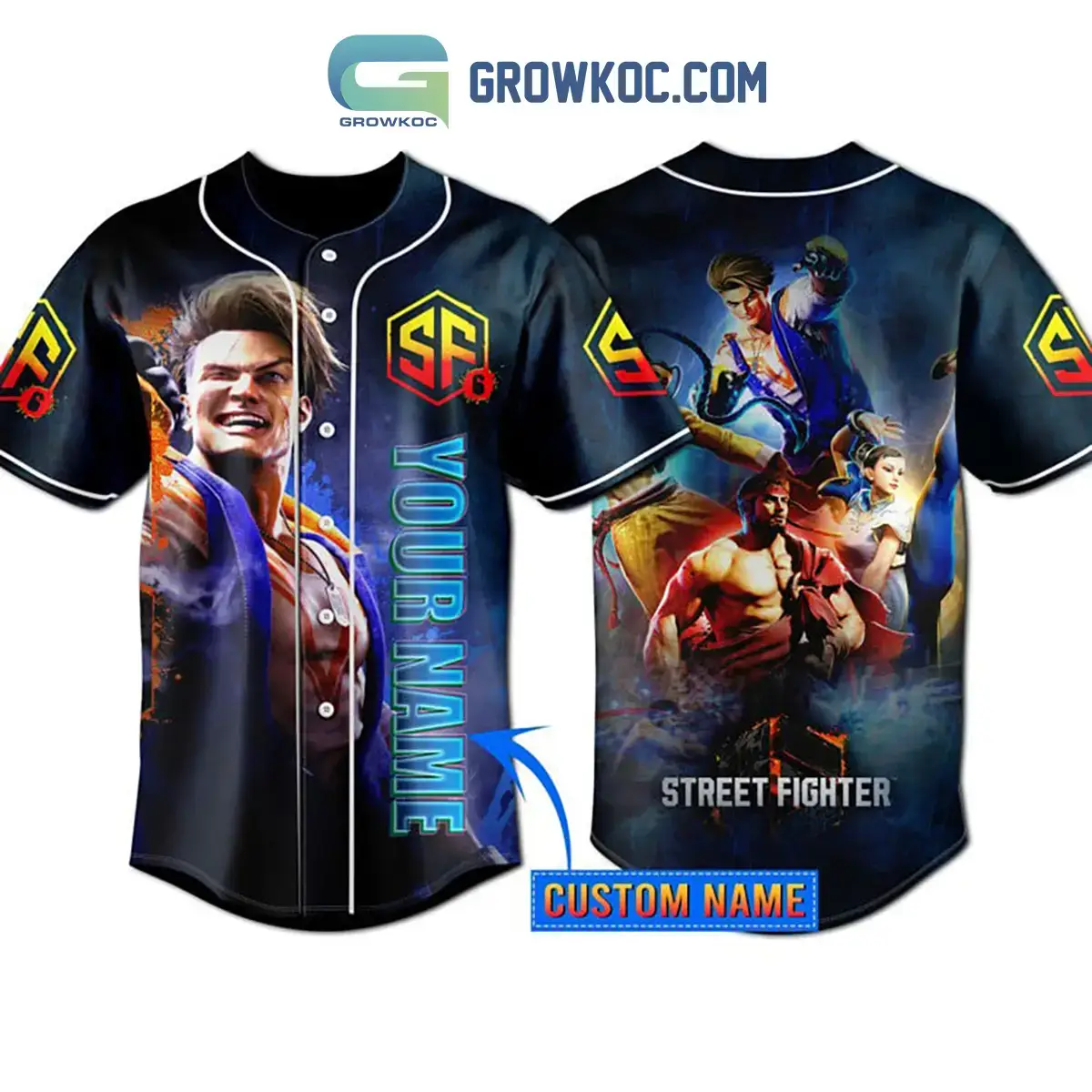 Street Fighter Game Personalized Baseball Jersey Image