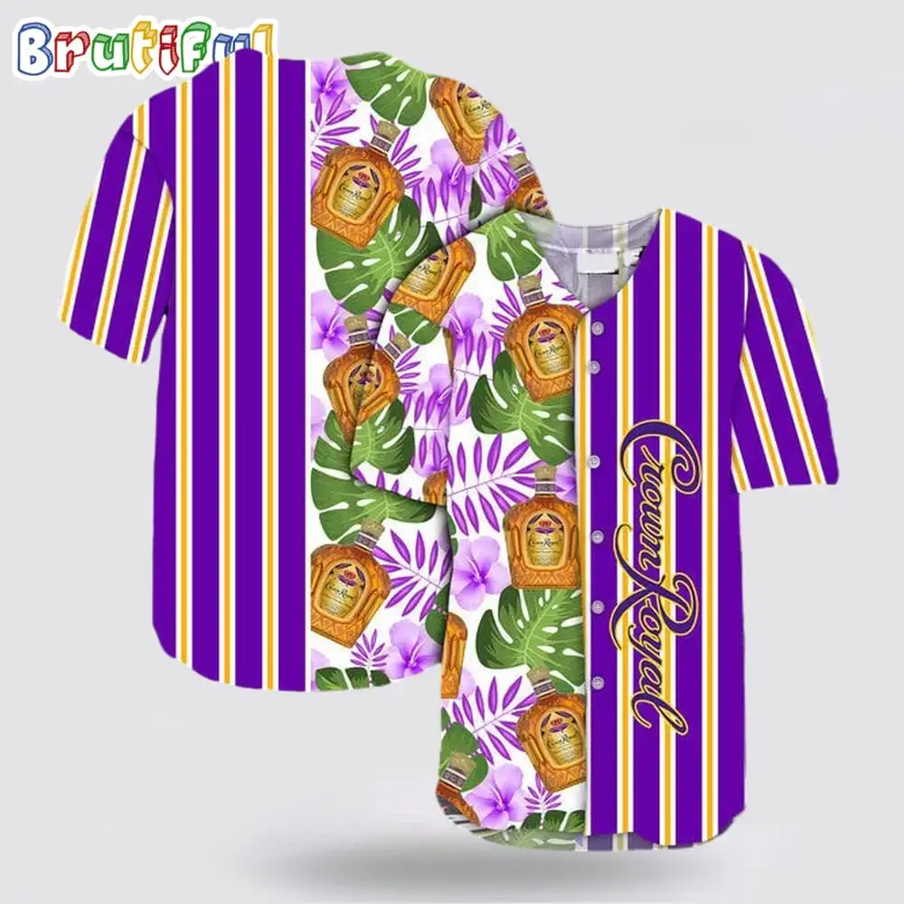 Striped Tropical Hawaii Crown Royal Baseball Jersey Image