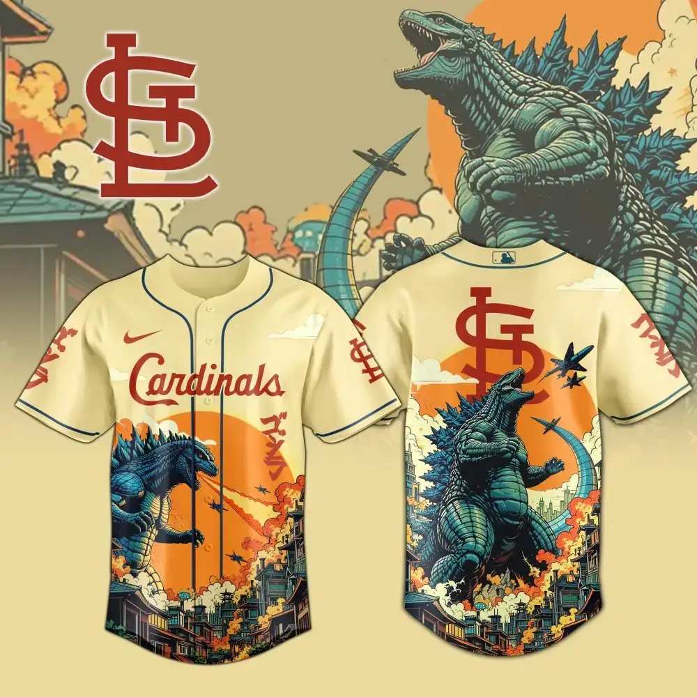 Stunning St. Louis Cardinals Jersey - Limited Edition Godzilla Design Image