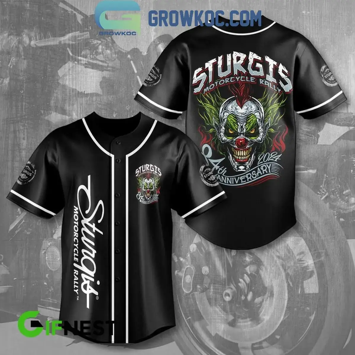 Sturgis Motorcycle Rally 84th Anniversary 2024 Baseball Jersey Image
