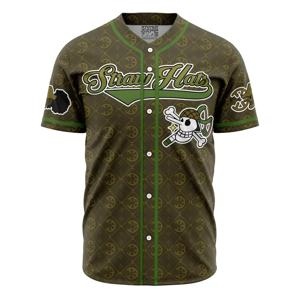 Stylish Anime-Inspired Straw Hat Baseball Jersey - Unisex, Comfortable & Trendy Design Image