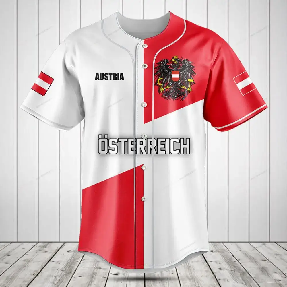 Stylish Austria Flag Baseball Jersey - Österreich Pride Apparel Image