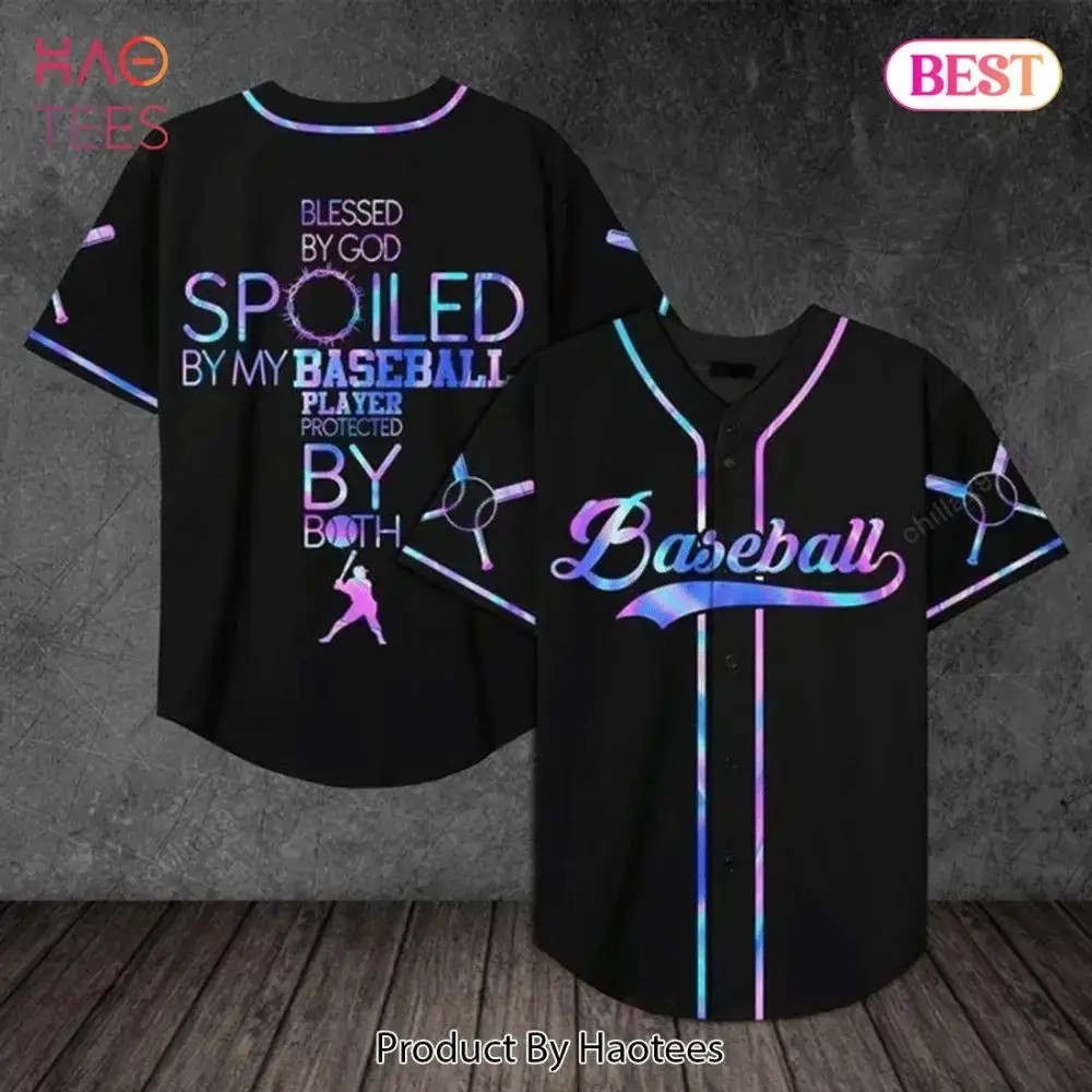Stylish Baseball Jersey - Blessed & Spoiled Design For Sports Fans Image