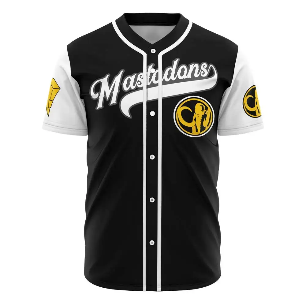 Stylish Black & White Baseball Jersey - Mastodons Design, Comfortable & Trendy Sportswear Image