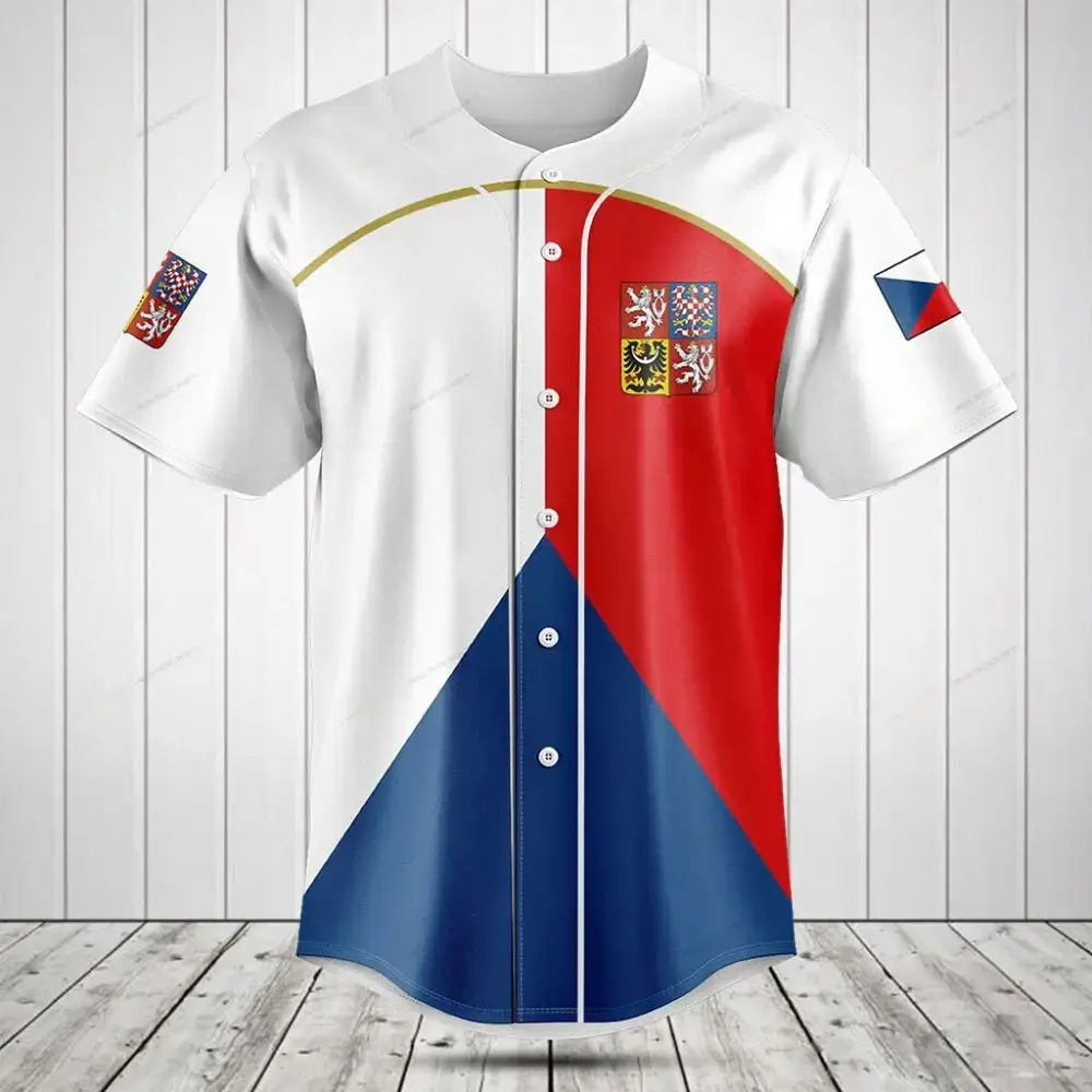 Stylish Czech Flag Baseball Jersey – Celebrate In Comfort & Pride Image