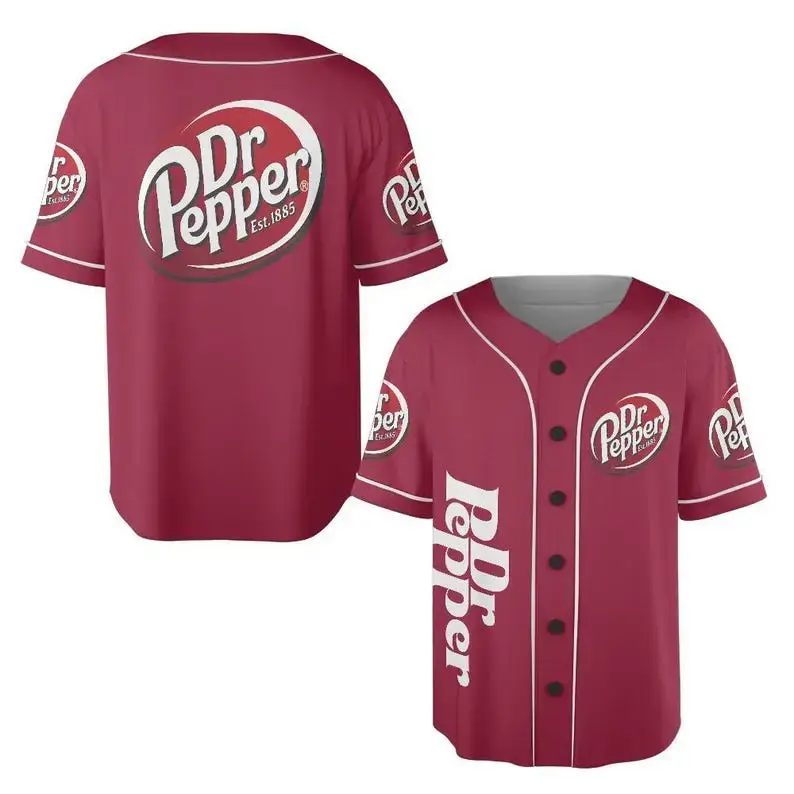 Stylish Dr Pepper Baseball Jersey - Classic Logo Design, Perfect Gift For Fans Image