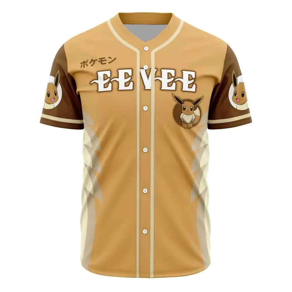 Stylish Eevee Baseball Jersey - Perfect For Pokémon Fans & Collectors! Image
