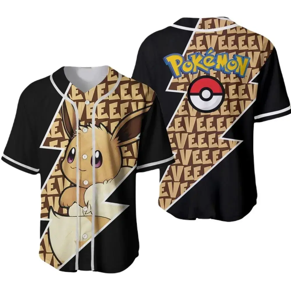 Stylish Eevee Pokémon Baseball Jersey - Unique Design For Fans & Collectors Image