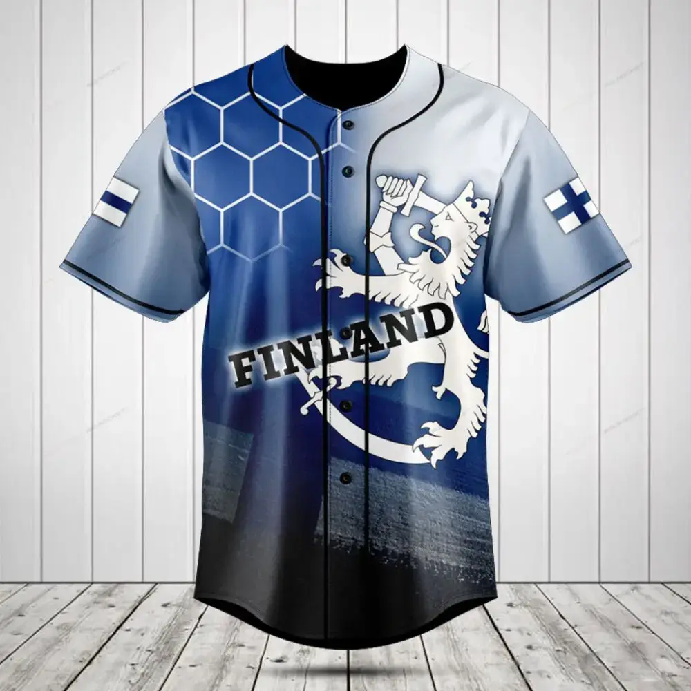 Stylish Finland Flag Baseball Jersey – Show Your Pride In Comfort & Style! Image