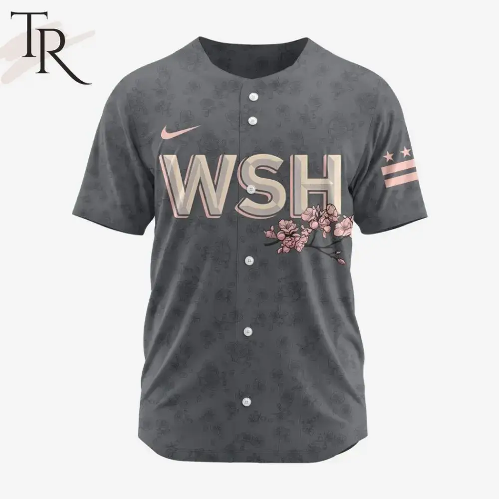 Stylish Gray Floral Baseball Jersey - Wsh Design, Perfect For Sports Fans & Fashion Lovers Image