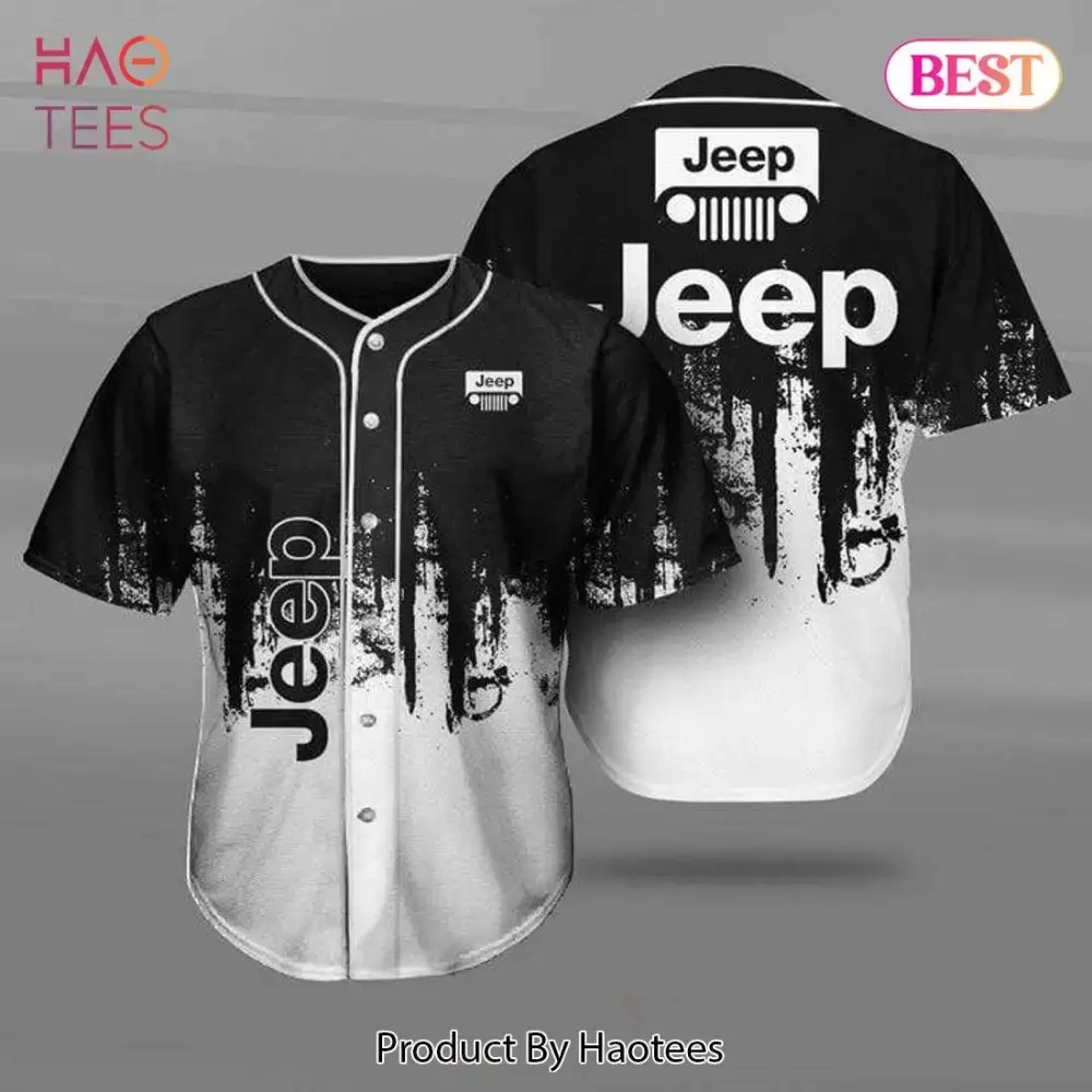 Stylish Jeep Baseball Jersey - Premium Black & White Design For Enthusiasts Image