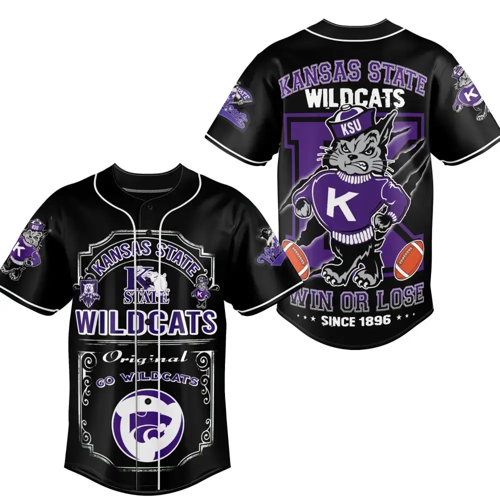 Stylish Kansas State Wildcats Baseball Jersey - Perfect For Fans! Image
