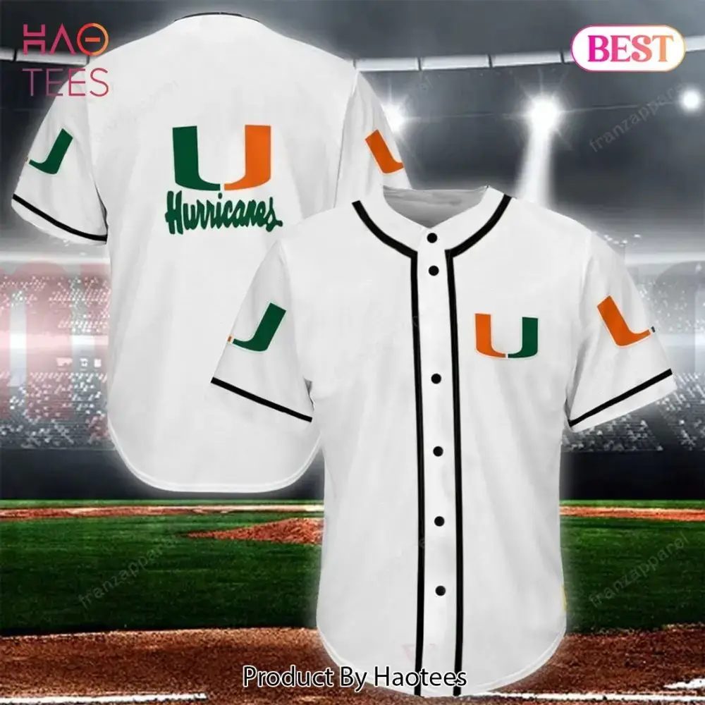 Stylish Miami Hurricanes Baseball Jersey - Unisex Sports Fan Apparel Image