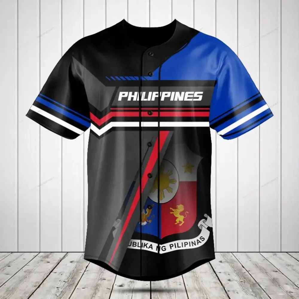 Stylish Philippines Flag Baseball Jersey - Bold Design, Perfect Fit, Show Your Pride! Image