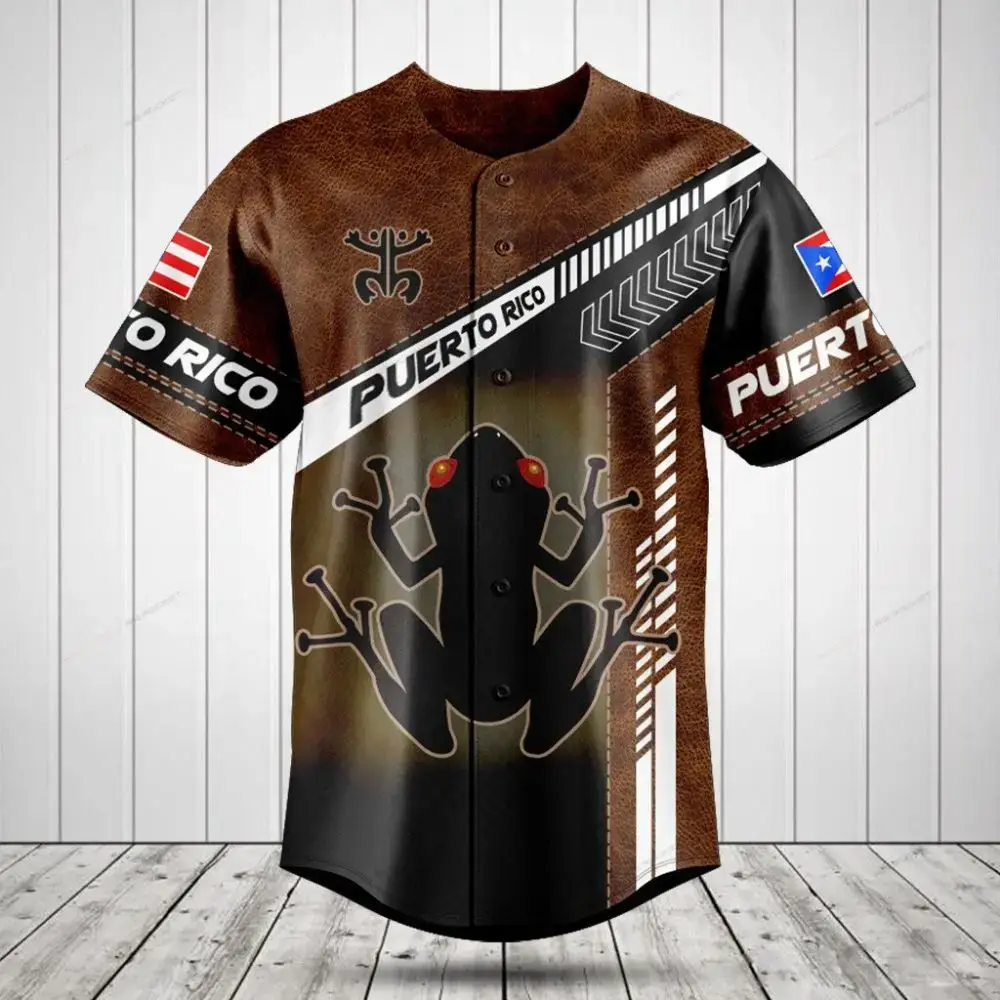 Stylish Puerto Rico Frog Baseball Jersey - Unique Gift For Fans & Collectors Image