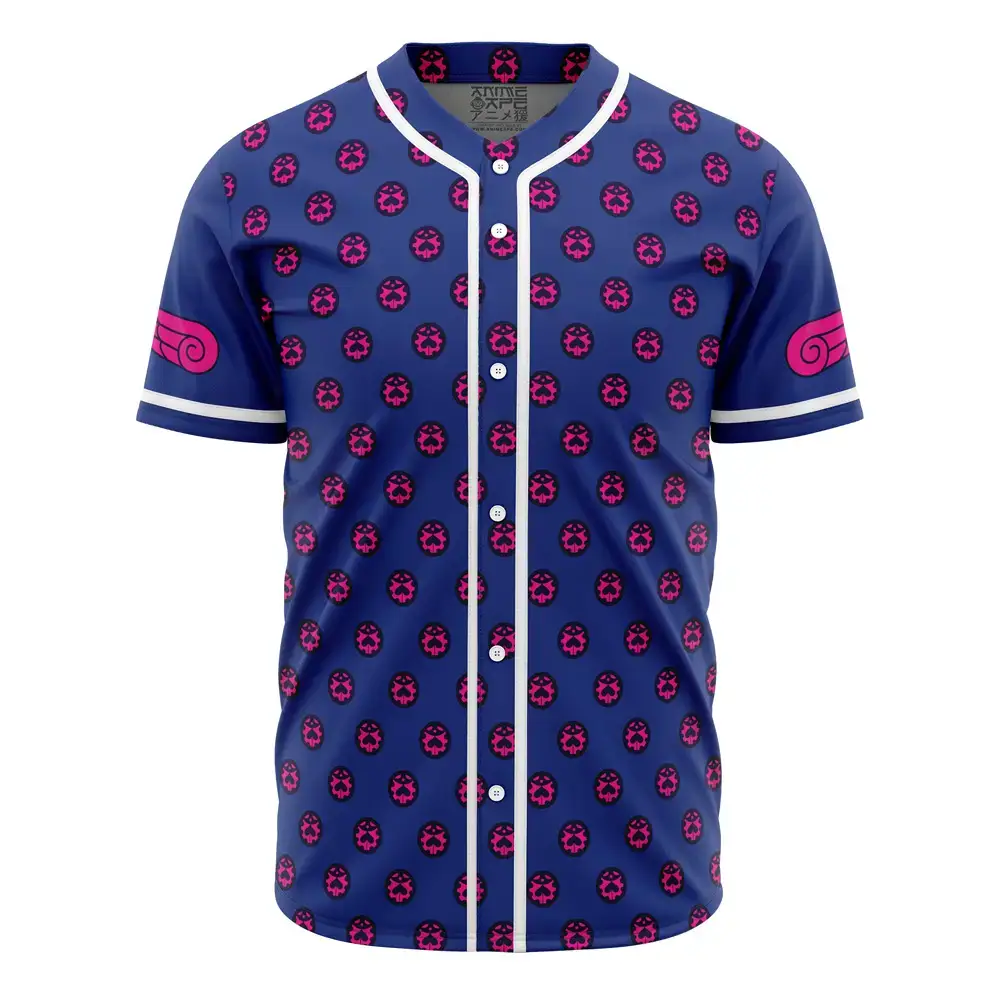 Stylish Purple & Pink Patterned Baseball Jersey - Unisex Casual Fashion Shirt Image