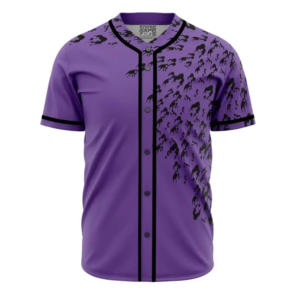 Stylish Purple Anime Baseball Jersey - Unique Graphic Design For Fans Image