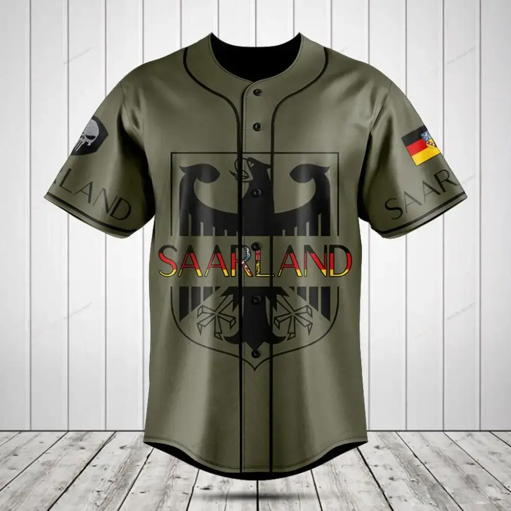 Stylish Saarland Baseball Jersey - Unique German Eagle Design, Premium Quality Image