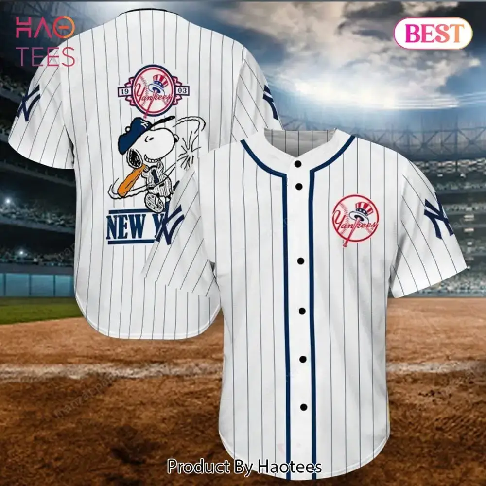 Stylish Snoopy Baseball Jersey - New York Fans' Must-Have Shirt! Image