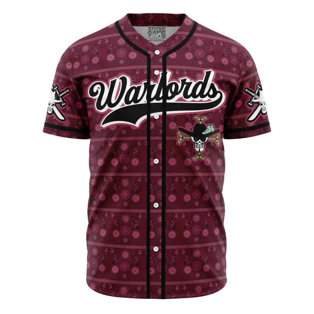 Stylish Warlords Baseball Jersey - Burgundy Pirate Design, Perfect Gift For Anime Fans Image