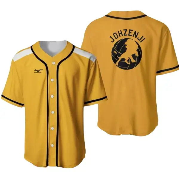 Stylish Yellow Johzenji Baseball Jersey - Premium Quality Team Apparel Image