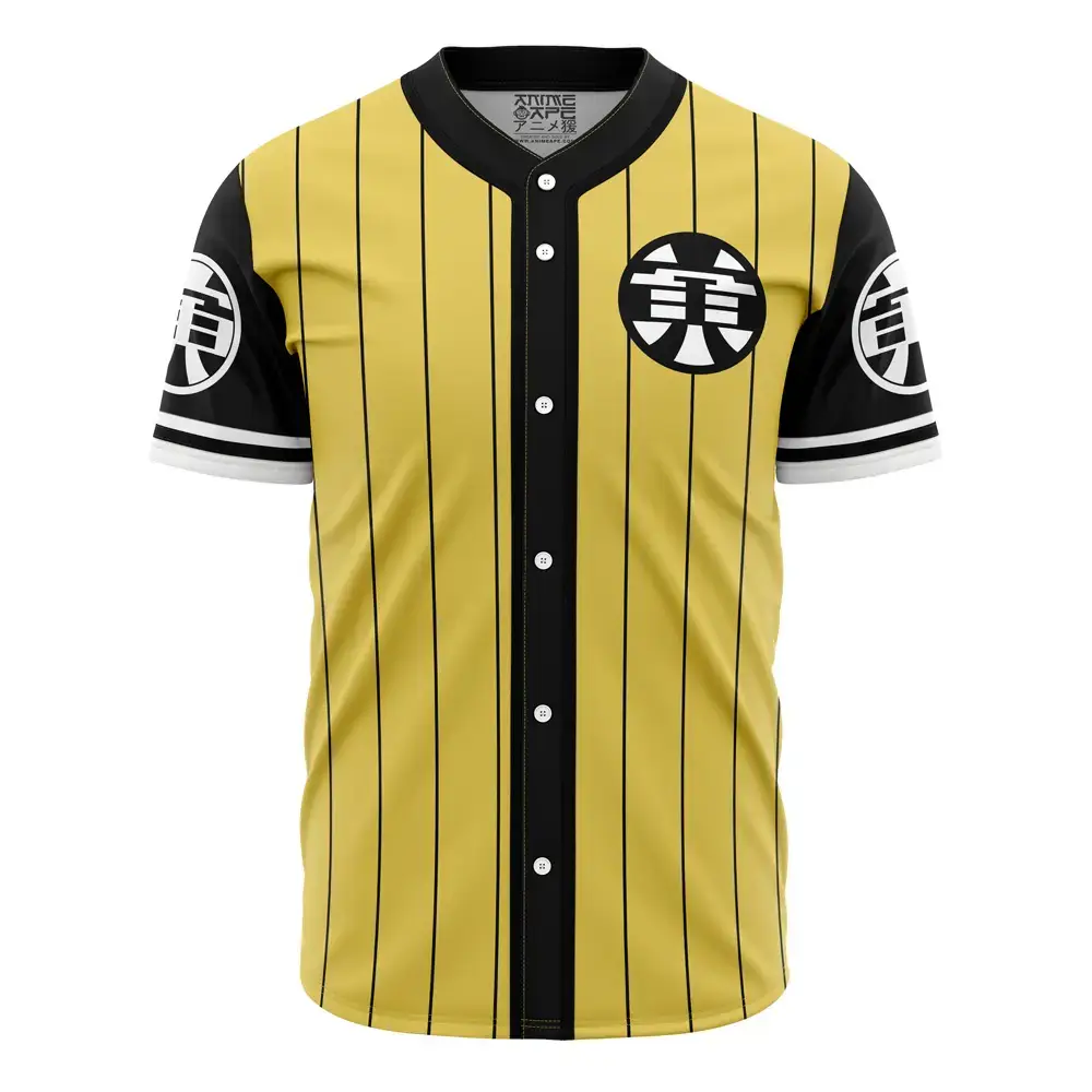 Stylish Yellow Striped Baseball Jersey – Anime-Inspired Design, Unisex, Comfortable Fit Image