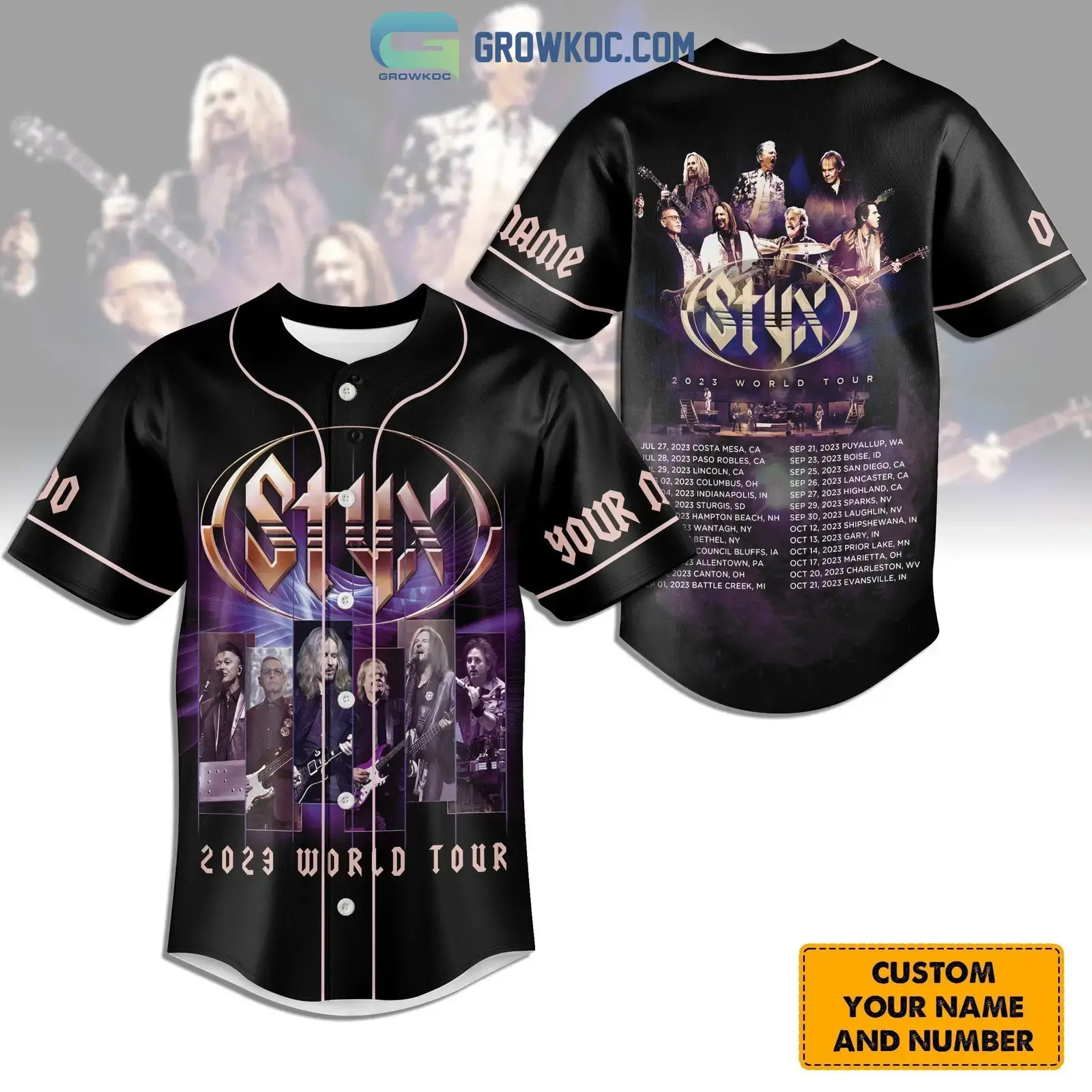 Stynx 2023 World Tour Personalized Baseball Jersey Image