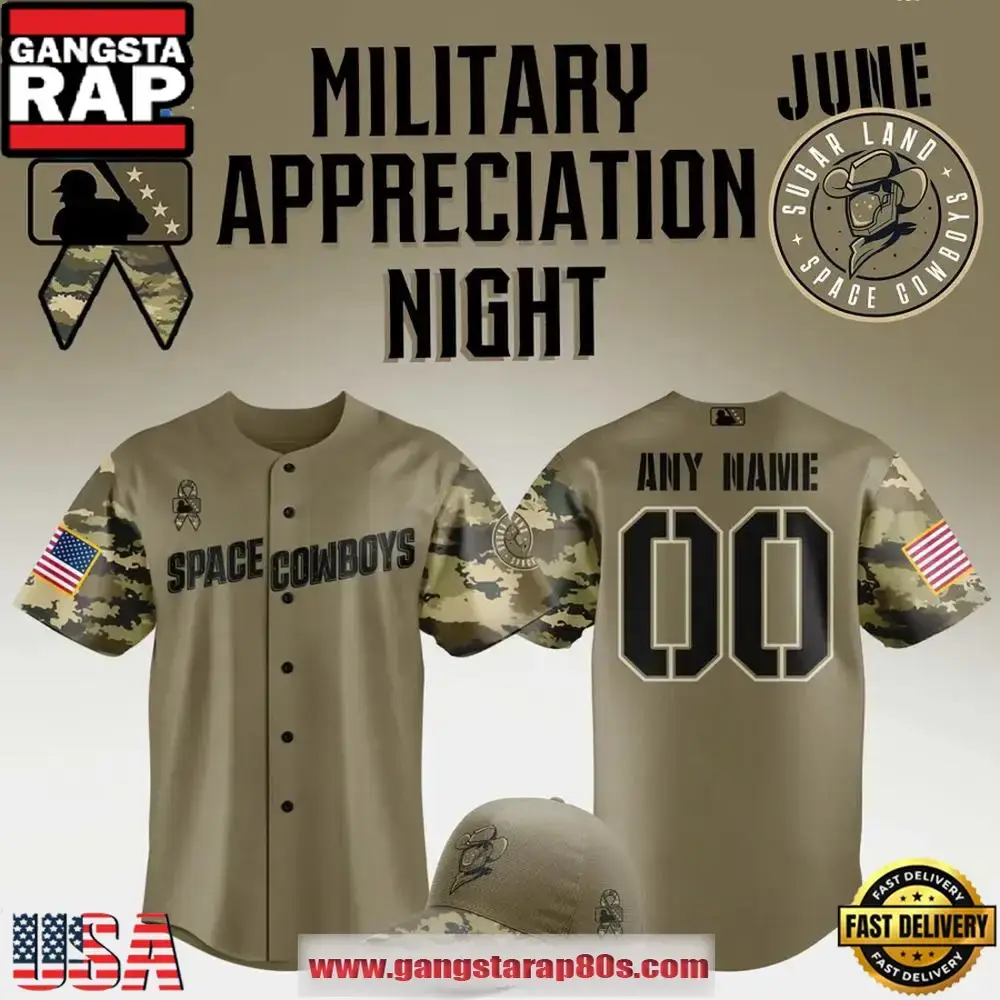 Sugar Land Space Cowboys Military Appreciation Night Limited Edition Custom Baseball Jersey Shirt Image