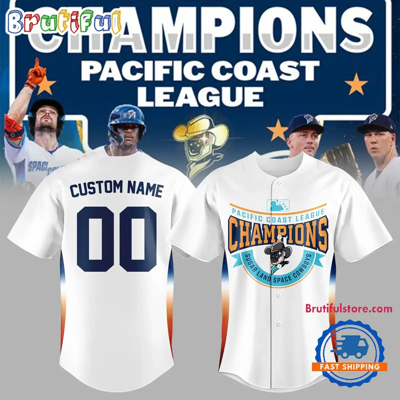 Sugar Land Space Cowboys Pacific Coast League 2024 Custom Jersey Image