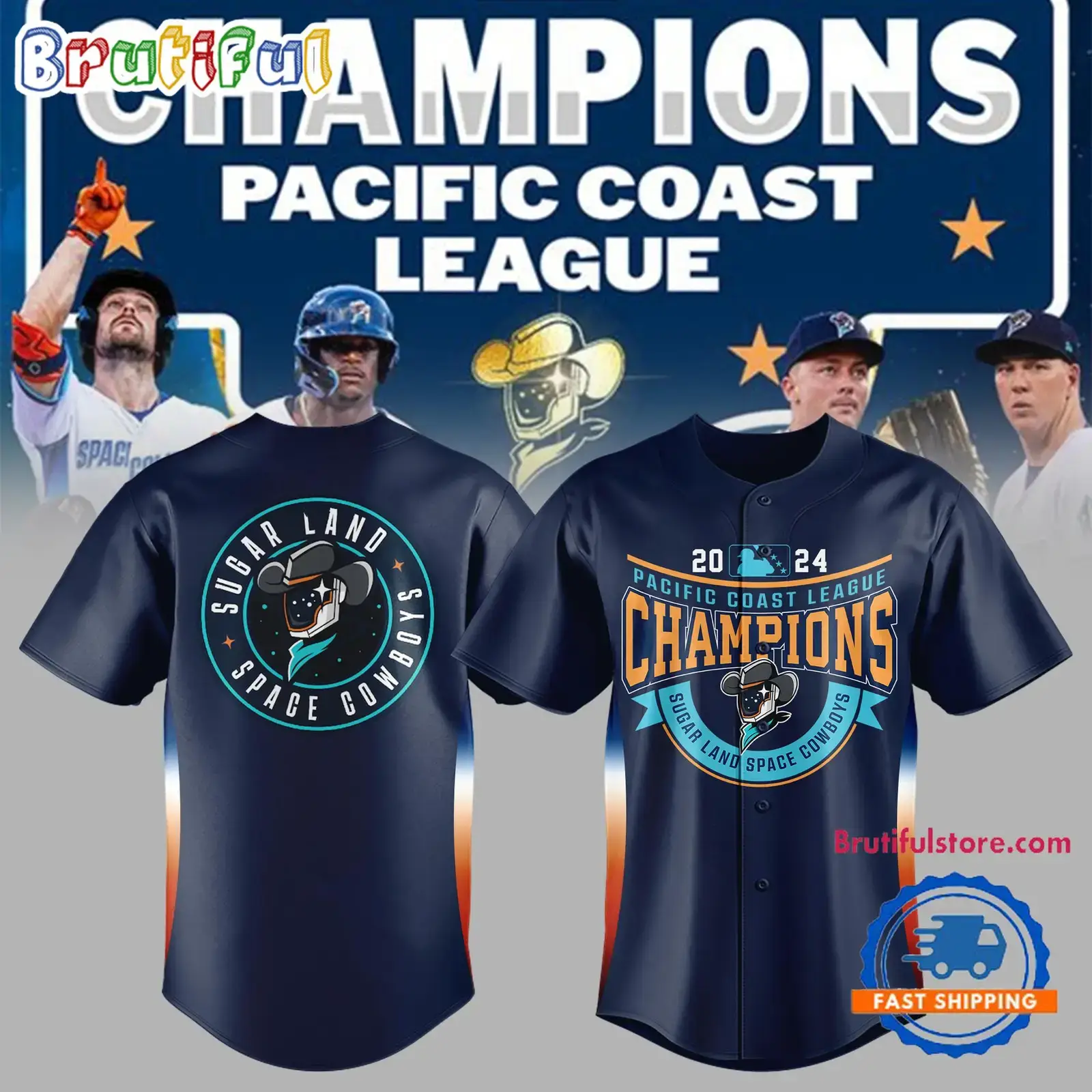 Sugar Land Space Cowboys Pacific Coast League 2024 Jersey Shirt Image