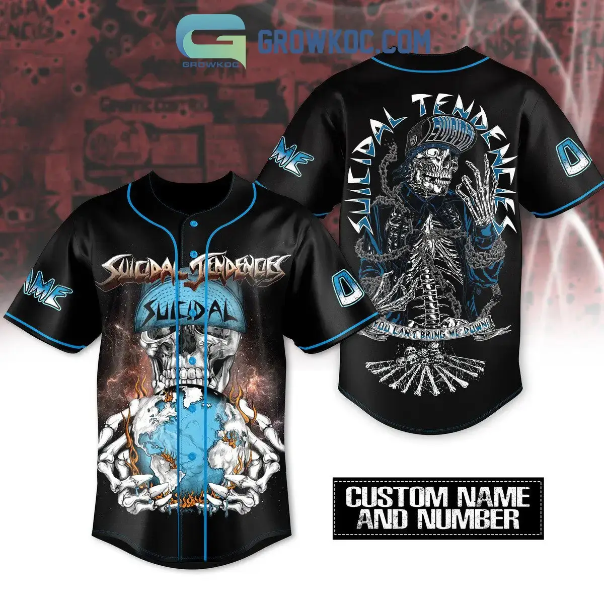 Suicidal Tendencies You Can't Bring Me Down Personalized Baseball Jersey Image