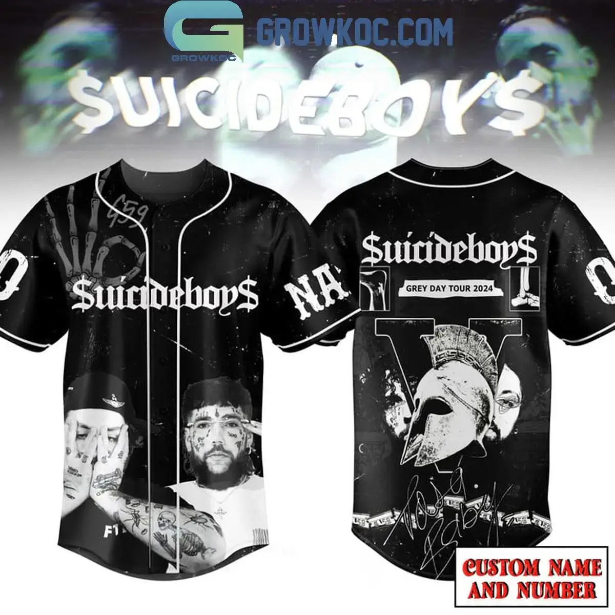 Suicideboys Grey Day Tour 2024 Dark Personalized Baseball Jersey Image