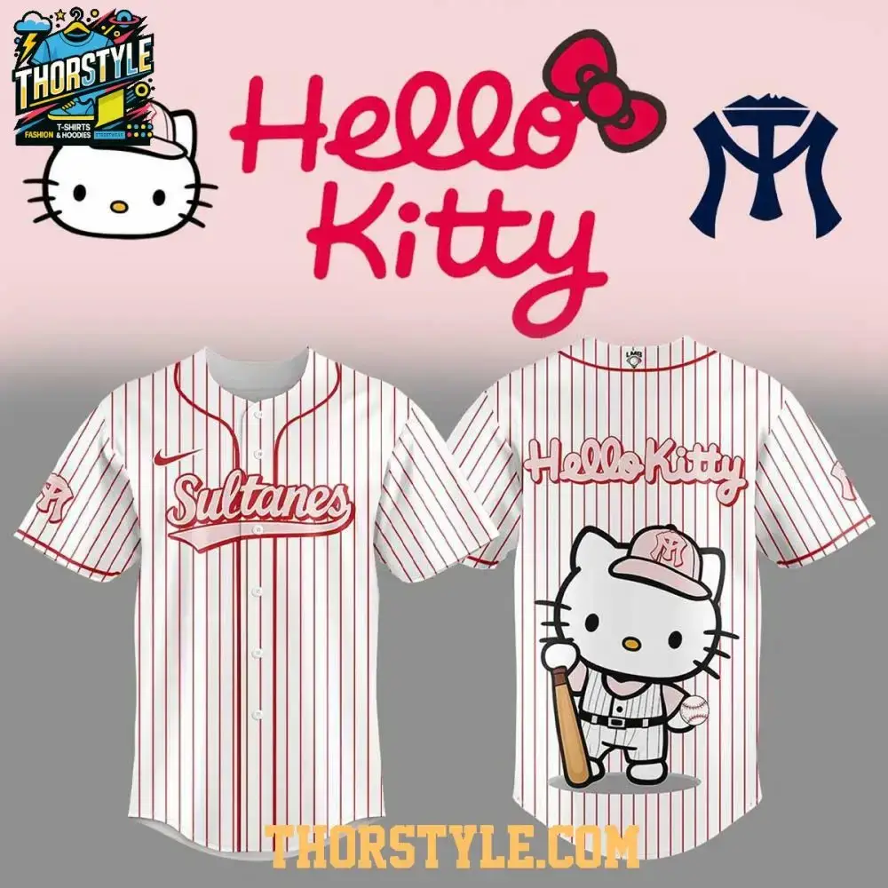 Sultanes De Monterrey Hola Gatita Hello Kitty 2025 One Team Baseball Jersey Image