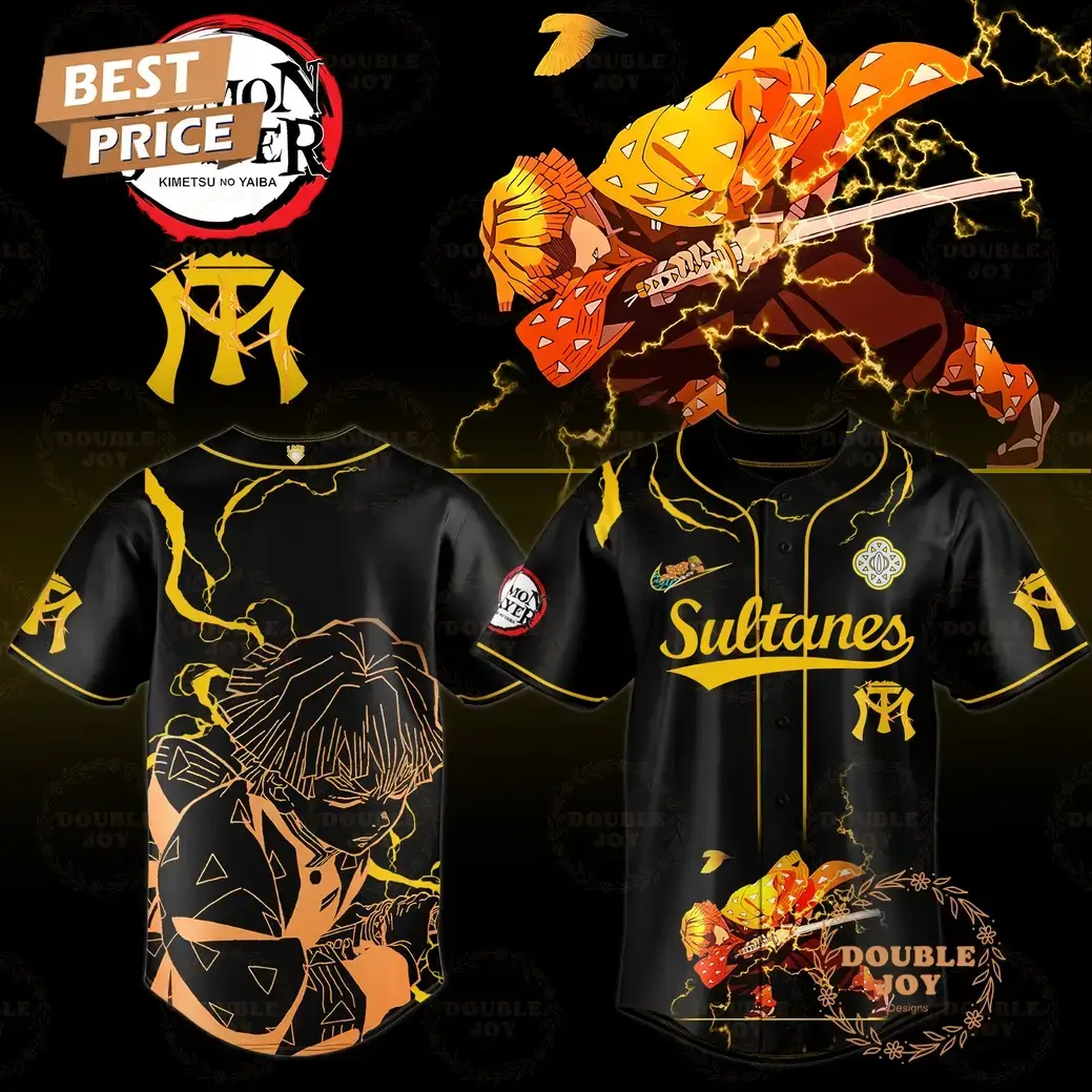Sultanes De Monterrey x The Movie Demon Slayer Zenitsu Limited Edition Baseball Jersey Image