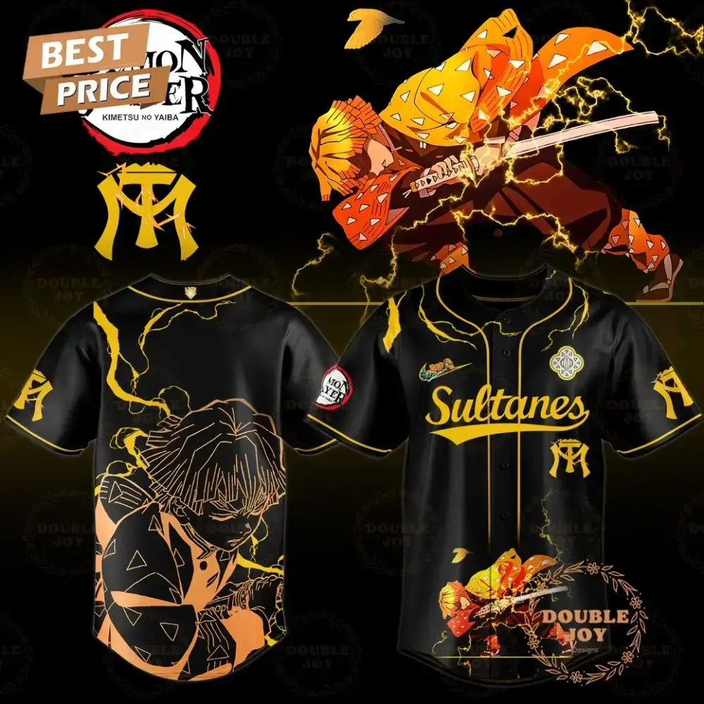 Sultanes De Monterrey X The Movie Demon Slayer Zenitsu Limited Edition Baseball Jersey Image