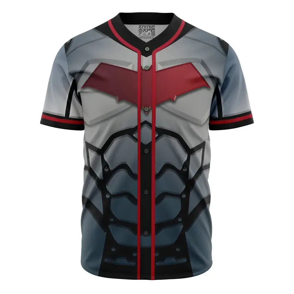 Superhero-Inspired Baseball Jersey - Bold Armor Design, Unisex, Breathable Fabric Image
