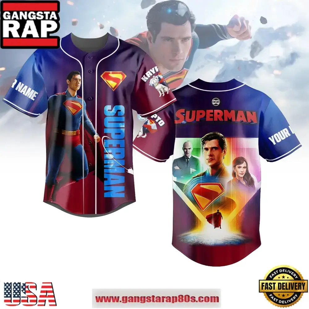 Superman Unique Design Baseball Jersey Image