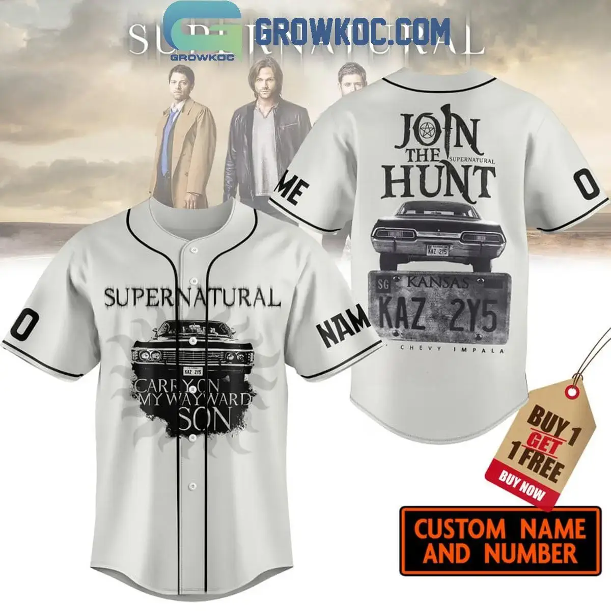 Supernatural Carry On My Wayward Son Personalized Baseball Jersey Image