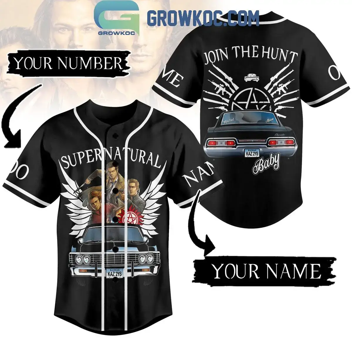 Supernatural Join The Hunt Baby Personalized Baseball Jersey Image