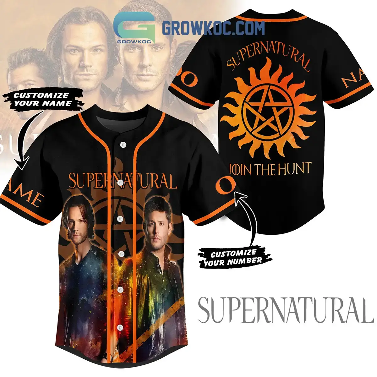 Supernatural Series Fan Personalized Baseball Jersey Image